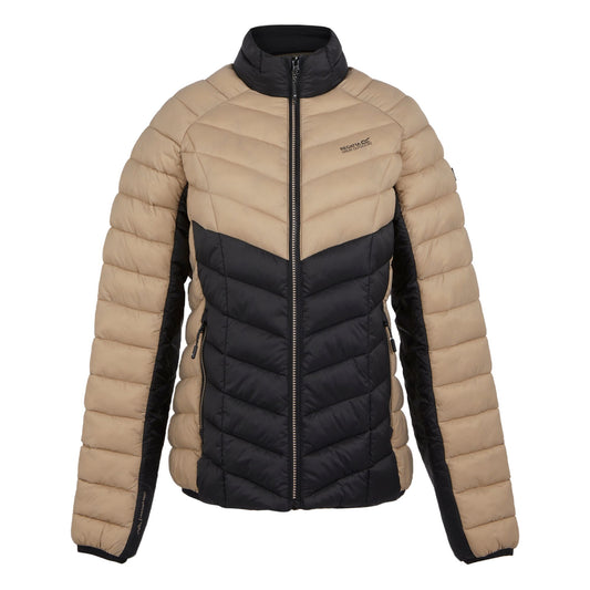 Warm Taupe-Black - Front - Regatta Womens-Ladies Dalent Quilted Jacket