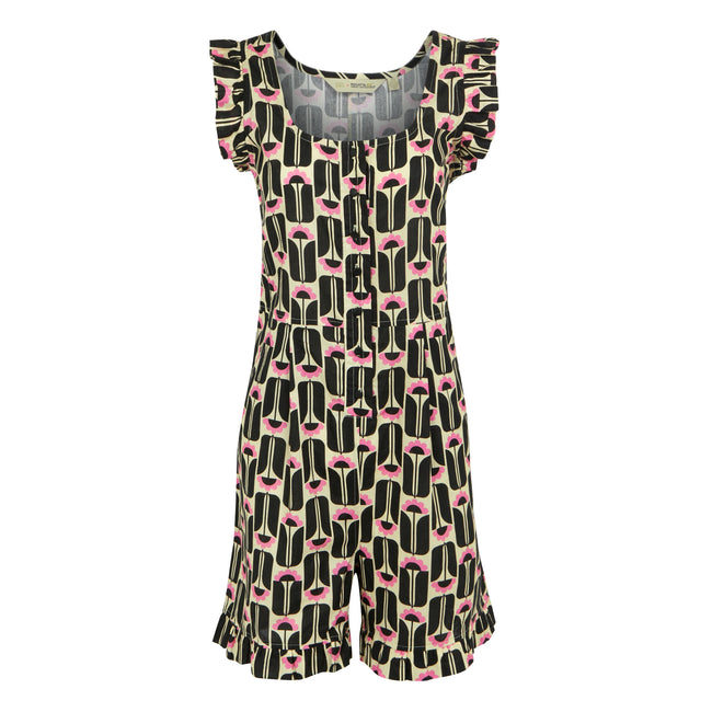 Black - Front - Regatta Womens-Ladies Orla Kiely Tall Flowers Playsuit