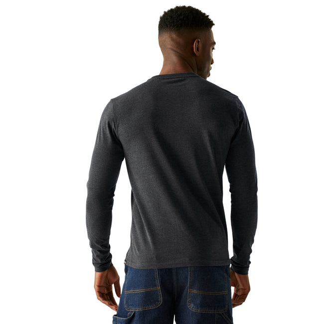 Black - Pack Shot - Regatta Mens Maylow Scenery Marl Long-Sleeved T-Shirt