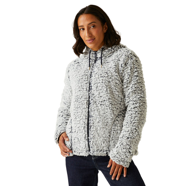 Navy - Lifestyle - Regatta Womens-Ladies Zelpha Fluffy Hooded Fleece Jacket