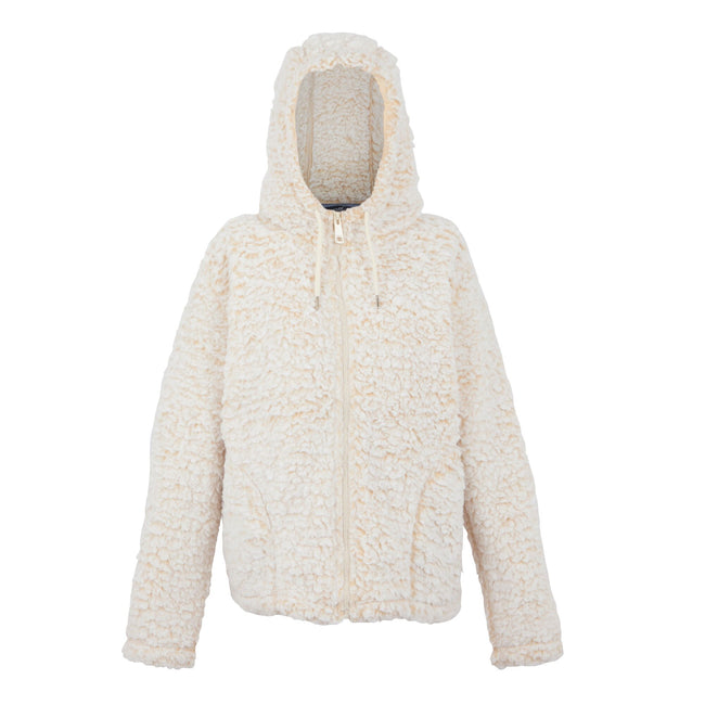 Light Vanilla - Front - Regatta Womens-Ladies Zelpha Fluffy Hooded Fleece Jacket