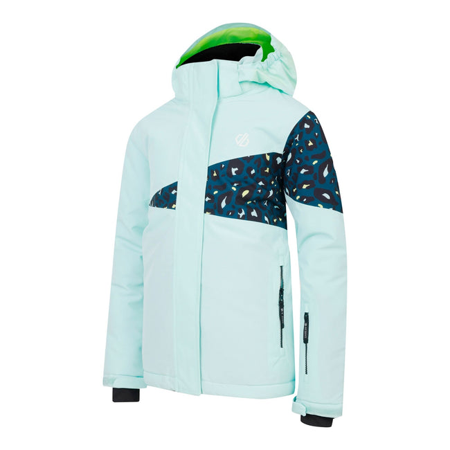 Blue - Side - Dare 2B Childrens-Kids Humour III Cheetah Print Ski Jacket