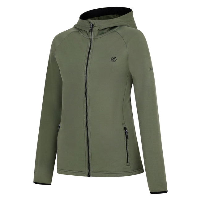 Olivine Green - Side - Dare 2B Womens-Ladies Density Core Stretch Midlayer
