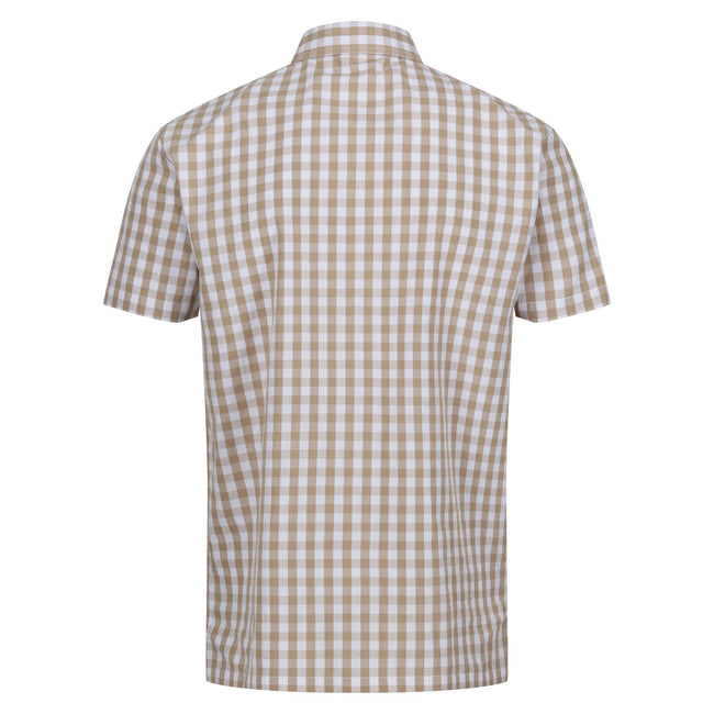 Oat-White - Back - Regatta Mens Denmoor Checked Shirt