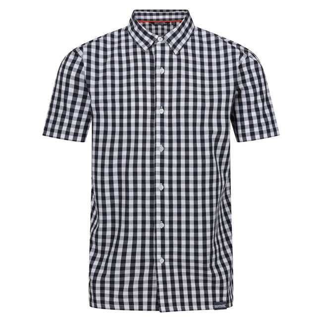 Navy-White - Front - Regatta Mens Denmoor Checked Shirt