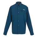 Moonlight Denim - Front - Regatta Mens Plain Packaway Long-Sleeved Travel Shirt