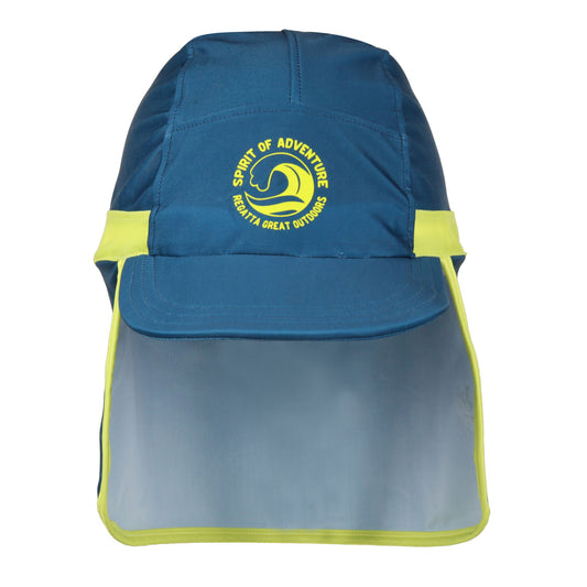 Moroccan Blue-Citron Lime - Front - Regatta Childrens-Kids Spirit Of Adventure Protect II Wave Cap