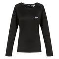 Black - Side - Regatta Womens-Ladies Plain Thermal Base Layer Set