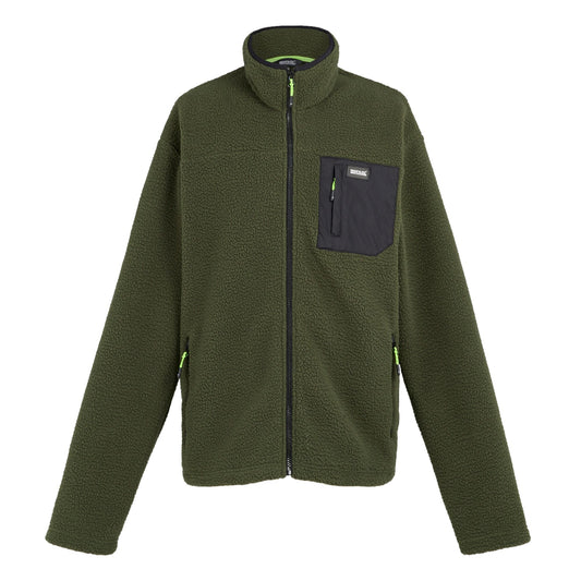 Dark Khaki - Front - Regatta Mens Frankie Borg Fleece