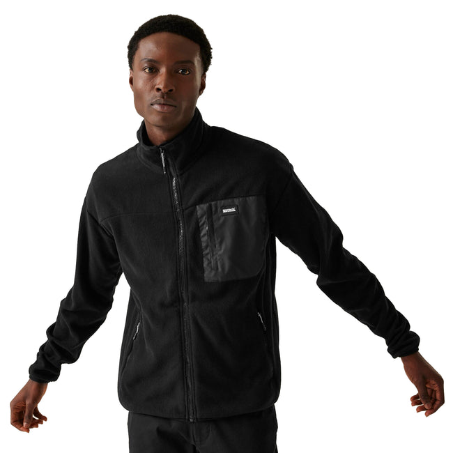 Black - Side - Regatta Mens Frankie Full Zip Fleece Jacket