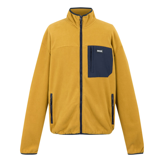 Mustard-Navy - Front - Regatta Mens Frankie Full Zip Fleece Jacket