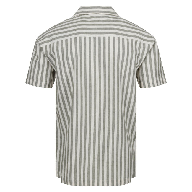 Fauna-Antique White - Back - Regatta Mens Shorebay II Stripe Short-Sleeved Shirt