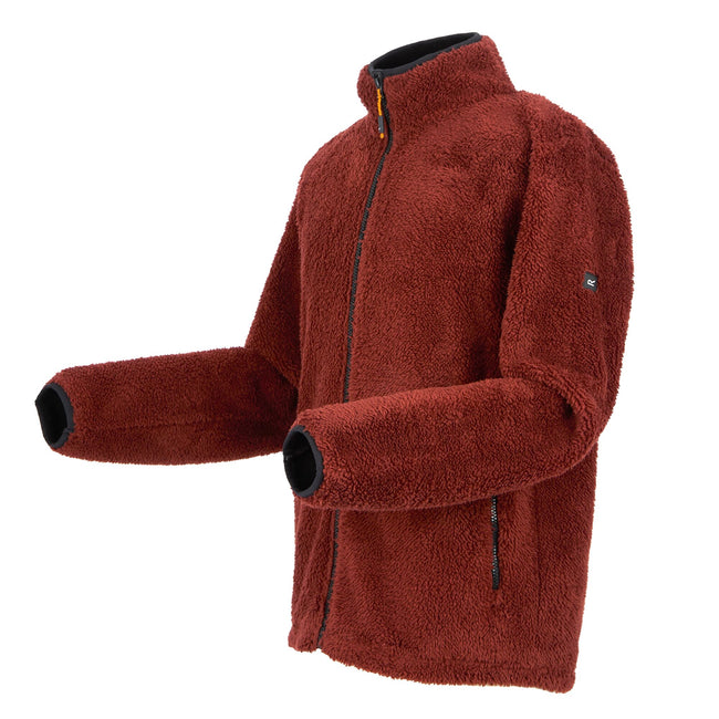 Red Ochre - Side - Regatta Mens Midoor Fluffy Fleece Jacket