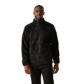 Black - Side - Regatta Mens Midoor Fluffy Fleece Jacket