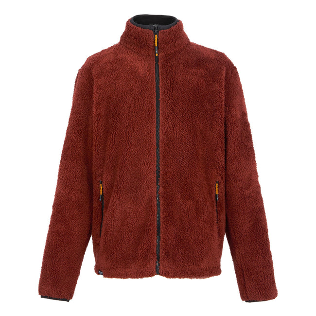 Red Ochre - Front - Regatta Mens Midoor Fluffy Fleece Jacket