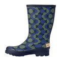 Blue - Side - Regatta Womens-Ladies Orla Kiely Rain Cloud Mid Calf Wellington Boots