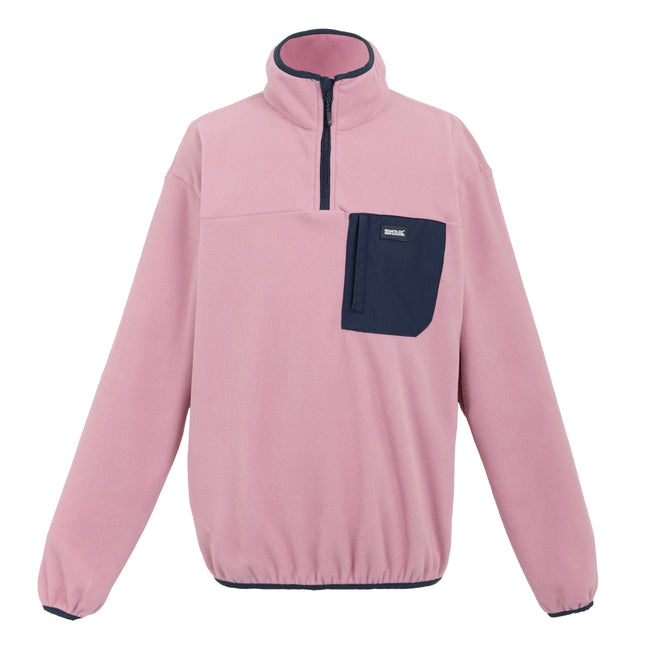 Lilac-Navy - Front - Regatta Mens Frankie Half Zip Fleece Top