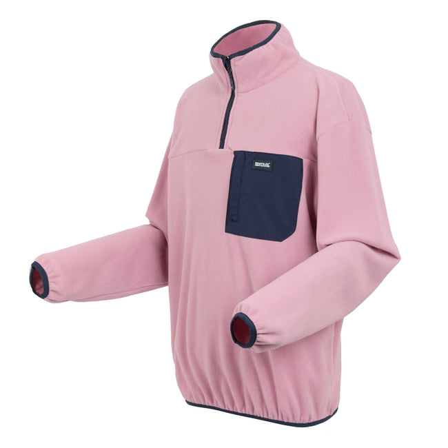 Lilac-Navy - Side - Regatta Mens Frankie Half Zip Fleece Top
