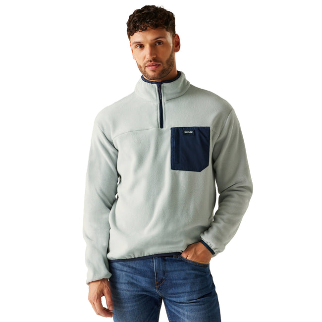 Silver Grey-Navy - Lifestyle - Regatta Mens Frankie Half Zip Fleece Top