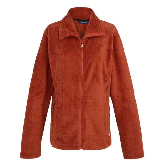 Red Ochre - Front - Regatta Womens-Ladies Heidy Fluffy Full Zip Fleece Jacket