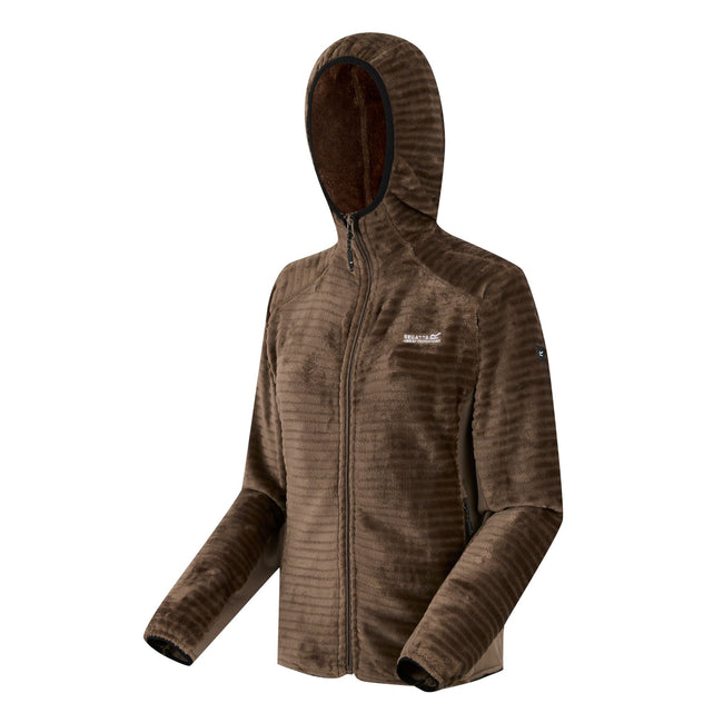 Mocha - Side - Regatta Womens-Ladies Endra Hooded Fleece Jacket