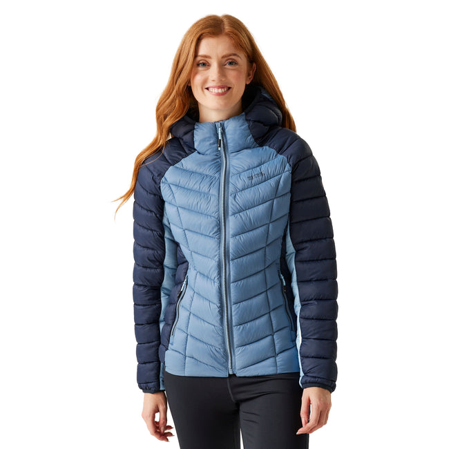 Navy-Coronet Blue - Side - Regatta Womens-Ladies Dalent Quilted Hooded Jacket