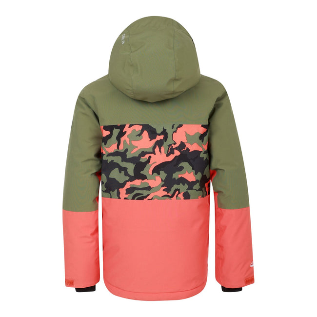 Orange Rust - Back - Dare 2B Childrens-Kids Traverse II Camo Ski Jacket