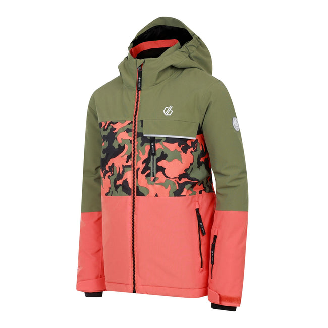 Orange Rust - Side - Dare 2B Childrens-Kids Traverse II Camo Ski Jacket