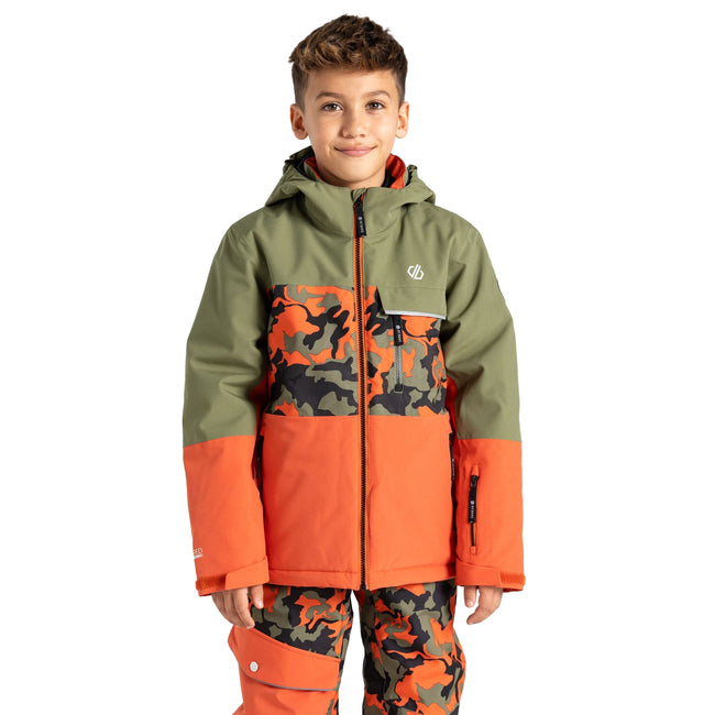 Orange Rust - Lifestyle - Dare 2B Childrens-Kids Traverse II Camo Ski Jacket