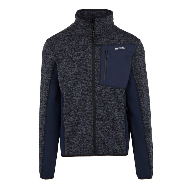 Navy-Navy - Front - Regatta Mens Baslinn Marl Full Zip Fleece Jacket