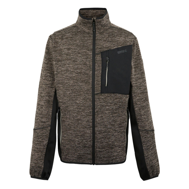 Black-Treetop Marl - Front - Regatta Mens Baslinn Marl Full Zip Fleece Jacket