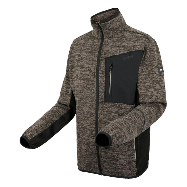 Black-Treetop Marl - Side - Regatta Mens Baslinn Marl Full Zip Fleece Jacket