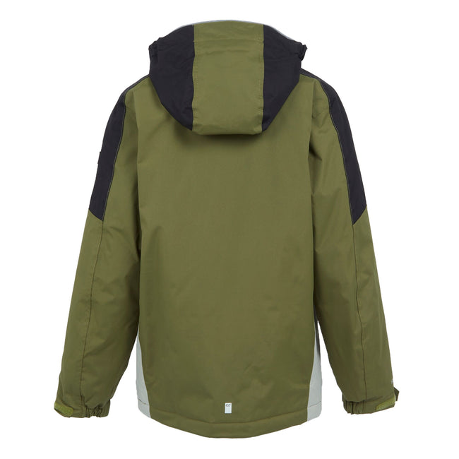 Nephrite Green-Black - Back - Regatta Childrens-Kids Hurdle V Waterproof Jacket