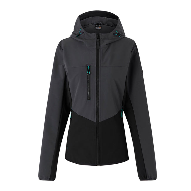 Slate Grey-Black - Front - Regatta Professional Womens-Ladies Ada Stretch Soft Shell Jacket