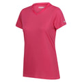 Flamingo Pink - Side - Regatta Womens-Ladies Fingal Plain V Neck T-Shirt