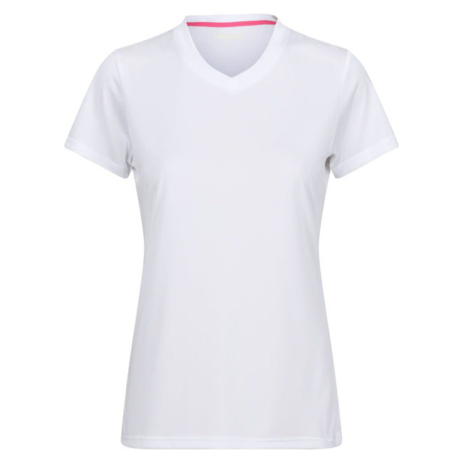 White - Front - Regatta Womens-Ladies Fingal Plain V Neck T-Shirt