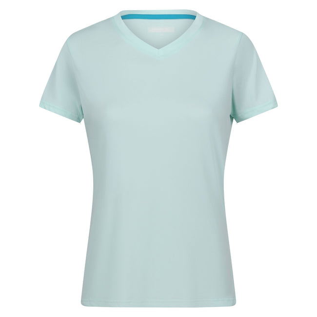 Bleached Aqua - Front - Regatta Womens-Ladies Fingal Plain V Neck T-Shirt