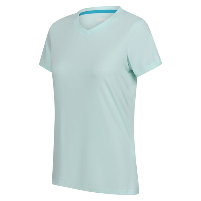 Bleached Aqua - Side - Regatta Womens-Ladies Fingal Plain V Neck T-Shirt