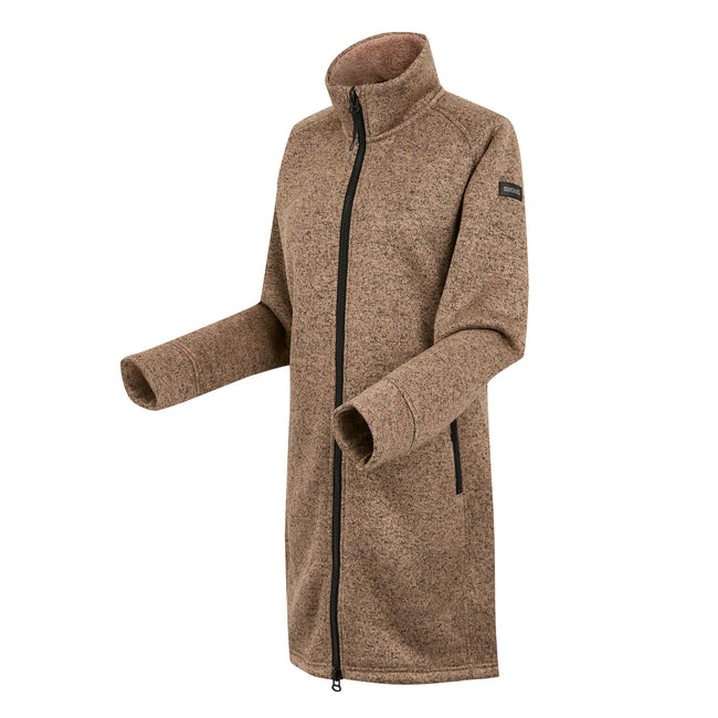 Warm Taupe - Side - Regatta Womens-Ladies Emilide Long Length Fleece Jacket