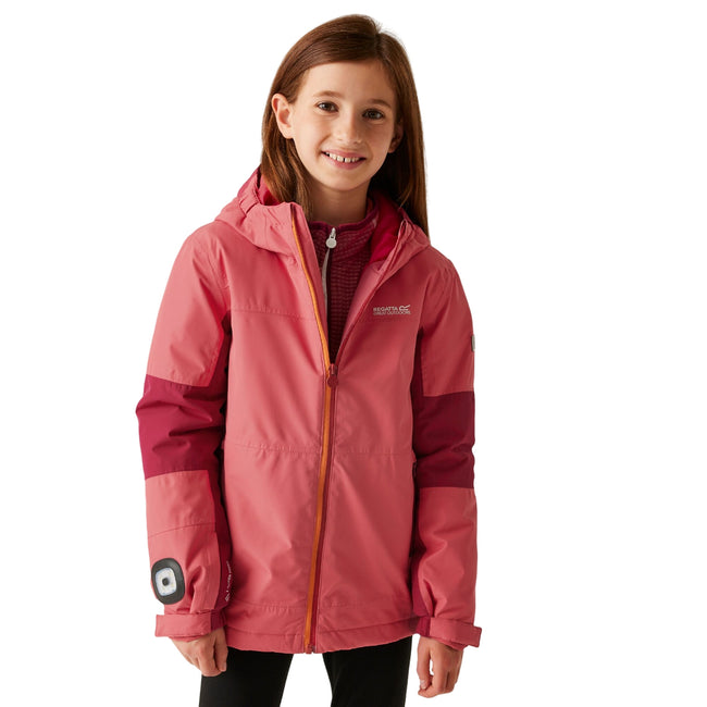 Mineral Red-Rumba Red - Side - Regatta Childrens-Kids Beamz IV Waterproof Jacket
