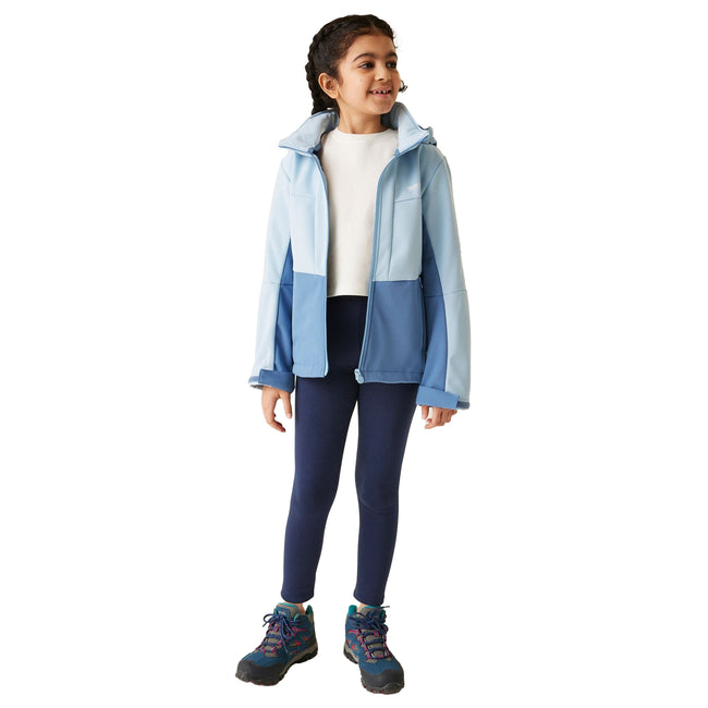 Clear Sky-Coronet Blue - Side - Regatta Childrens-Kids Haydenbury II Soft Shell Jacket