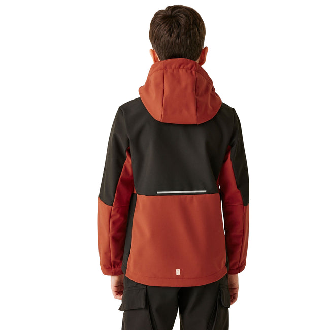 Red Ochre-Black - Lifestyle - Regatta Childrens-Kids Haydenbury II Soft Shell Jacket