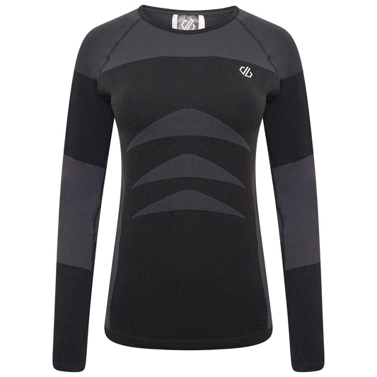 Black - Front - Dare 2B Womens-Ladies In The Zone II Long-Sleeved Base Layer Top