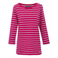 Pink Fusion-White - Front - Regatta Womens-Ladies Baylette II Striped T-Shirt