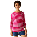 Pink Fusion-White - Lifestyle - Regatta Womens-Ladies Baylette II Striped T-Shirt