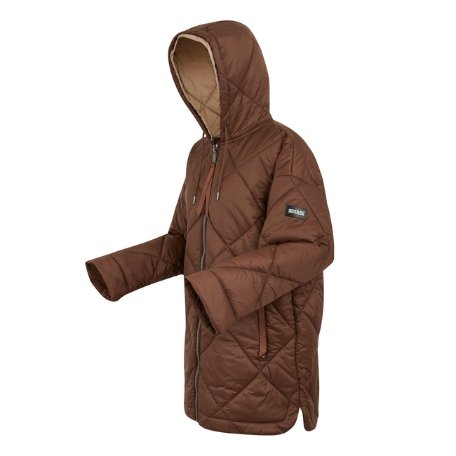 Dark Brown-Warm Taupe - Side - Regatta Womens-Ladies Emila Quilted Jacket