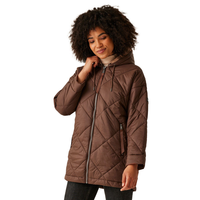 Dark Brown-Warm Taupe - Lifestyle - Regatta Womens-Ladies Emila Quilted Jacket
