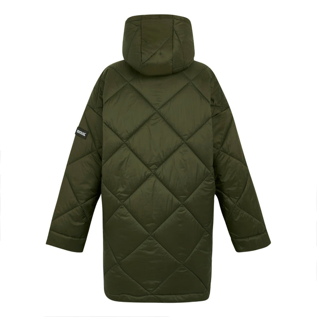 Dark Khaki-Navy - Back - Regatta Womens-Ladies Emila Quilted Jacket
