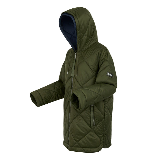 Dark Khaki-Navy - Side - Regatta Womens-Ladies Emila Quilted Jacket