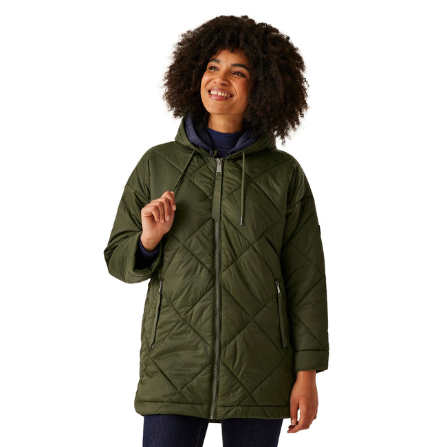 Dark Khaki-Navy - Lifestyle - Regatta Womens-Ladies Emila Quilted Jacket